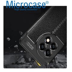 Microcase Oneplus Ace 2 Pro Leather Serisi Deri Efekt Silikon Kılıf - Siyah AL3337