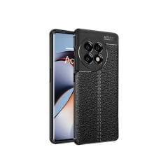 Microcase Oneplus Ace 2 Pro Leather Serisi Deri Efekt Silikon Kılıf - Siyah AL3337