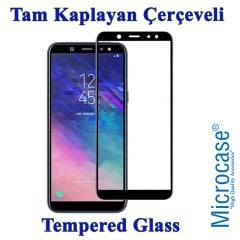 Samsung Galaxy A6 Plus 2018 Tam Kaplayan Çerçeveli Tempered Ekran