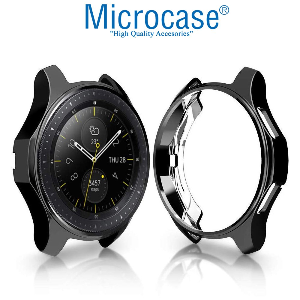 Microcase Samsung Galaxy Gear S2 Önü Açık Tasarım Silikon Kılıf - Siyah