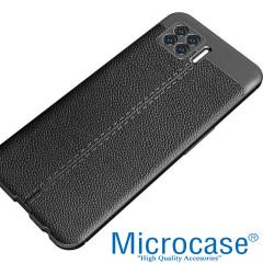 Microcase Oppo A73 Leather Tpu Silikon Kılıf - Siyah