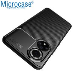 Microcase Honor 50 Maxy Serisi Carbon Fiber Silikon TPU Kılıf - Siyah
