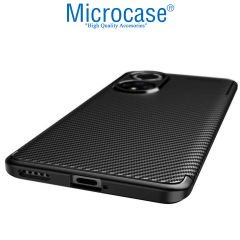 Microcase Honor 50 Maxy Serisi Carbon Fiber Silikon TPU Kılıf - Siyah