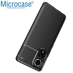 Microcase Honor 50 Maxy Serisi Carbon Fiber Silikon TPU Kılıf - Siyah