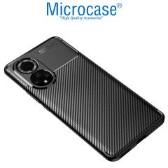 Microcase Honor 50 Maxy Serisi Carbon Fiber Silikon TPU Kılıf - Siyah