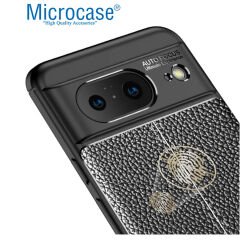 Microcase Google Pixel 8 Leather Serisi Deri Efekt Silikon Kılıf - Siyah AL3337