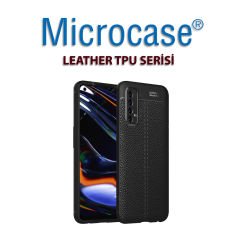 Microcase Realme 7 Leather Tpu Silikon Kılıf - Siyah
