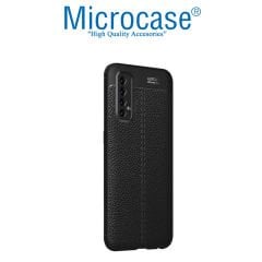 Microcase Realme 7 Leather Tpu Silikon Kılıf - Siyah