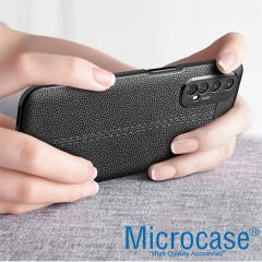 Microcase Realme 7 Leather Tpu Silikon Kılıf - Siyah