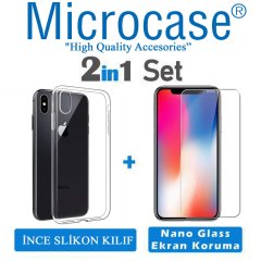 Microcase iPhone XR İnce 0.2 mm Soft Silikon Kılıf + Ekran Koruma