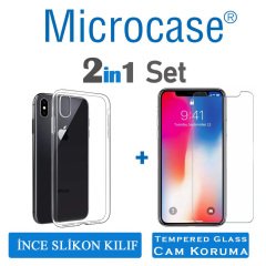Microcase iPhone XR İnce 0.2 mm Soft Silikon Kılıf + Ekran Koruma