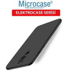 Microcase Xiaomi Redmi 8 Elektrocase Serisi Silikon Kılıf - Siyah + Tam Kaplayan Çerçeveli Cam