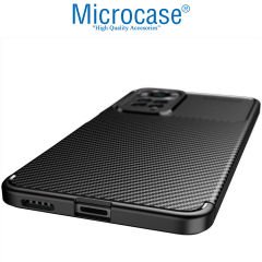 Microcase Xiaomi Redmi Note 11S 4G Maxy Serisi Carbon Fiber Silikon TPU Kılıf - Siyah