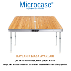 Microcase Metal Katlanabilir Yükseklik Ayarlı Masa ve Sehpa Ayak Takımı 4 Adet AL5059