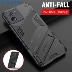Microcase Xiaomi 13T / 13T Pro / K60 Ultra Matrix Serisi Armor Standlı Perfect Koruma Kılıf - Siyah AL3416