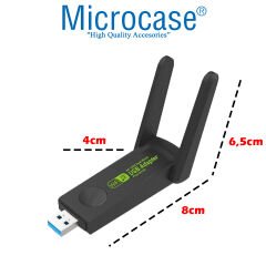 Microcase Dual Band AC1300 Mbps 3.0 Kablosuz USB Wifi Adaptörü AL3949