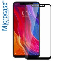 Xiaomi Mi 8 Tam Kaplayan Çerçeveli Tempered Ekran Koruyucu-SİYAH