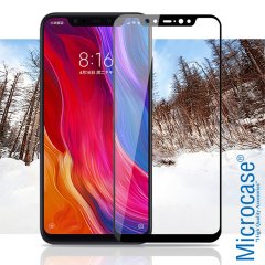 Xiaomi Mi 8 Tam Kaplayan Çerçeveli Tempered Ekran Koruyucu-SİYAH