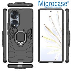 Microcase Honor 70 Batman Serisi Yüzük Standlı Armor Kılıf - Siyah AL3349