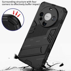 Microcase Huawei Mate 60 Pro Plus Matrix Serisi Armor Standlı Perfect Koruma Kılıf - Siyah AL3416