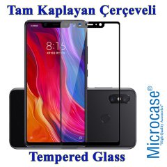 Xiaomi Mi 8 SE Tam Kaplayan Çerçeveli Tempered Ekran Koruyucu-SİY