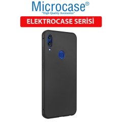 Microcase Huawei Honor 8C Elektrocase Serisi Silikon Kılıf - Siyah + Tam Kaplayan Çerçeveli Cam