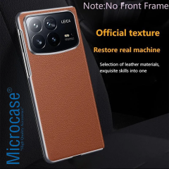 Microcase Xiaomi Mi Mix Fold 4 için Deri Desenli Plastik Koruma Kılıf - AL3156 Siyah