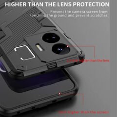 Microcase Realme GT3 Matrix Serisi Armor Standlı Perfect Koruma Kılıf - Siyah AL3416