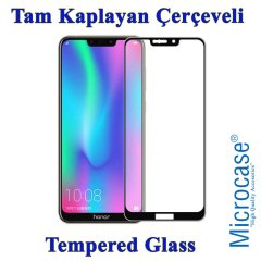 Microcase Huawei Honor 8C Elektrocase Serisi Silikon Kılıf - Siyah + Tam Kaplayan Çerçeveli Cam