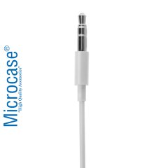 Microcase 3.5 mm Aux Audio Kablosu Ses Kontrol Özellikli 1 metre - Model No MH034 Beyaz