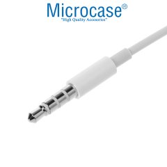 Microcase 3.5 mm Aux Audio Kablosu Ses Kontrol Özellikli 1 metre - Model No MH034 Beyaz
