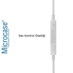 Microcase 3.5 mm Aux Audio Kablosu Ses Kontrol Özellikli 1 metre - Model No MH034 Beyaz