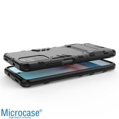 Microcase Xiaomi Redmi Note 10 Pro Alfa Armor Standlı Perfect Koruma Kılıf - Siyah