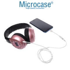 Microcase 3.5 mm Aux Audio Kablosu Ses Kontrol Özellikli 1 metre - Model No MH034 Beyaz