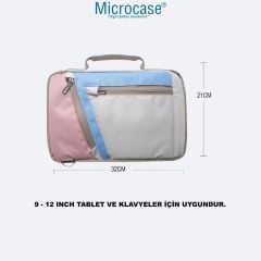 Microcase LENOVO Tab M10 TB-X306F 10.1 inch Tabletler için Omuz Askılı El Tutacaklı Universal Sleeve Taşıma Çantası AL4346 Pembe Mavi Krem