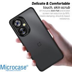 Microcase OnePlus Nord CE 3 Lite Luna Serisi Köşe Korumalı Sert Rubber Kılıf - AL3422 Siyah