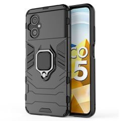 Microcase Xiaomi Poco M5 Batman Serisi Yüzük Standlı Armor Kılıf - Siyah AL3349