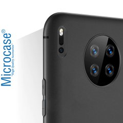Microcase Huawei Mate 30 Elektrocase Serisi Silikon Kılıf - Siyah + Tam Kaplayan Çerçeveli Cam