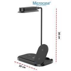 Microcase Iphone-Watch-Uyumlu 15w 4 in 1 Manyetik Kablosuz ve Led Lambalı Şarj Standı AL4024