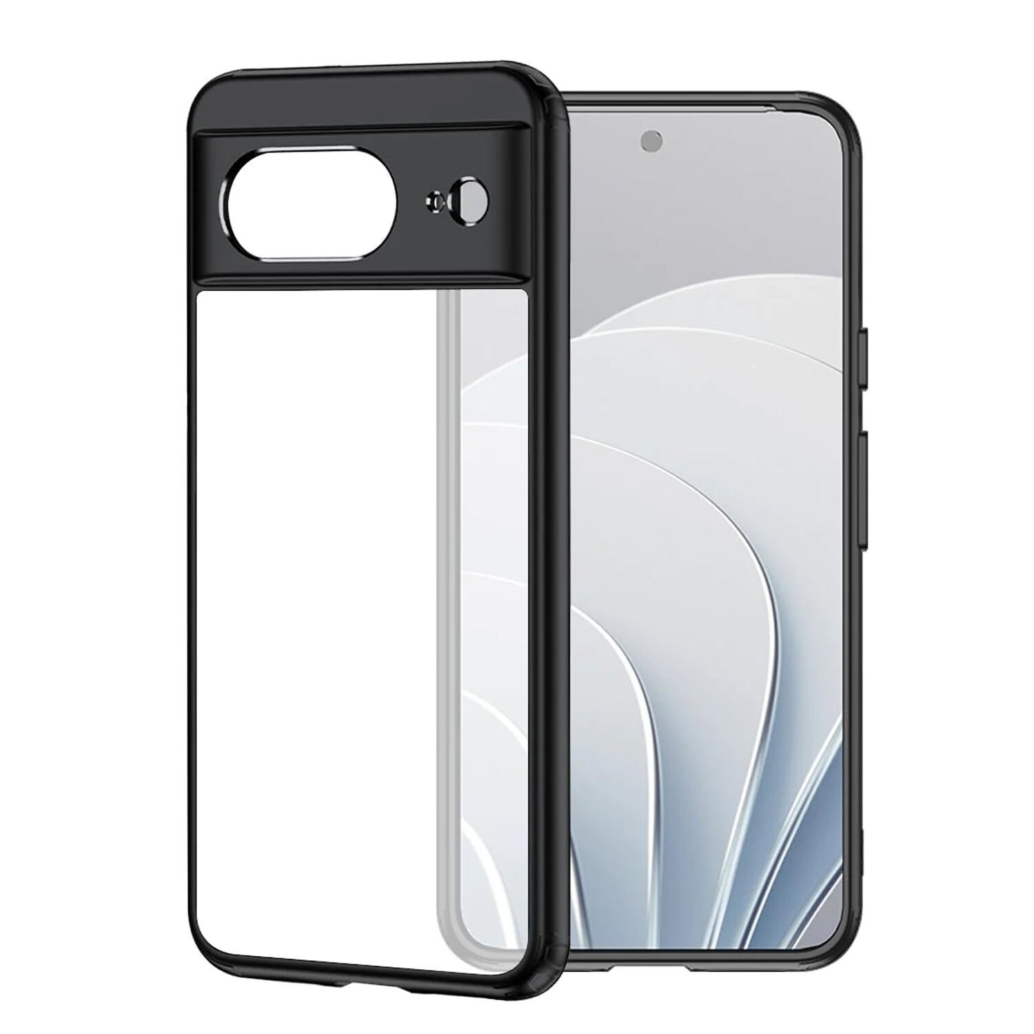 Microcase Google Pixel 8 Luna Serisi Köşe Korumalı Sert Rubber Kılıf - AL3422 Siyah