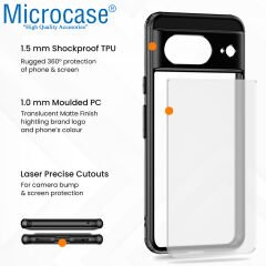Microcase Google Pixel 8 Luna Serisi Köşe Korumalı Sert Rubber Kılıf - AL3422 Siyah