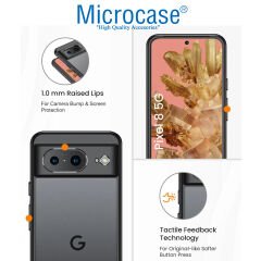 Microcase Google Pixel 8 Luna Serisi Köşe Korumalı Sert Rubber Kılıf - AL3422 Siyah