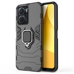 Microcase Vivo Y16 Batman Serisi Yüzük Standlı Armor Kılıf - Siyah AL3349