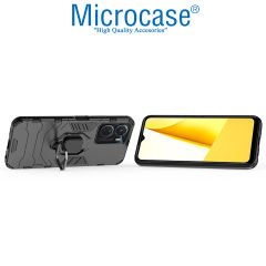 Microcase Vivo Y16 Batman Serisi Yüzük Standlı Armor Kılıf - Siyah AL3349