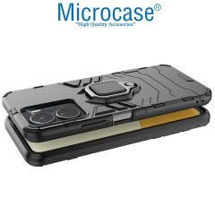 Microcase Vivo Y16 Batman Serisi Yüzük Standlı Armor Kılıf - Siyah AL3349
