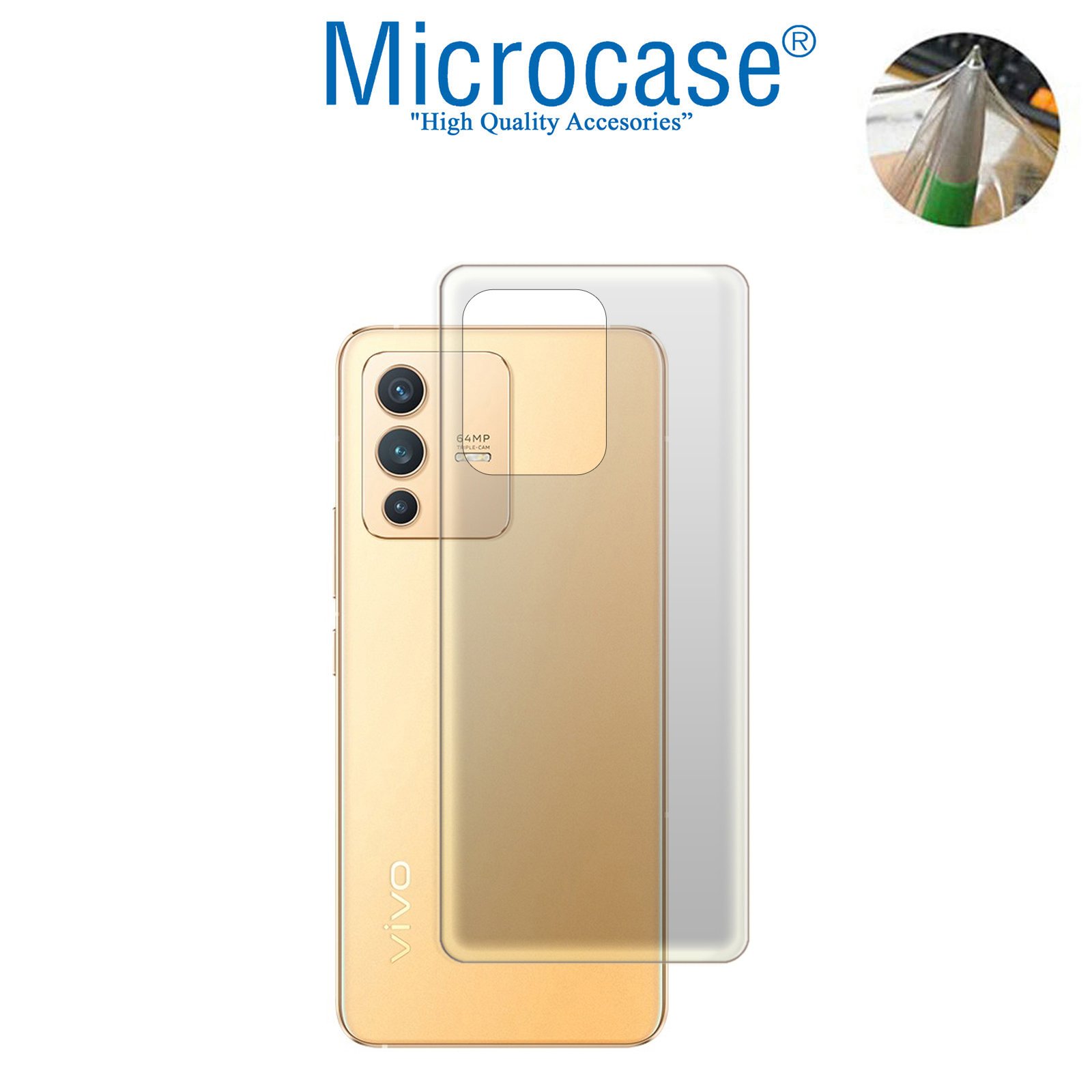 Microcase Vivo V23 5G Full Arka Kaplama TPU Soft Koruma Filmi