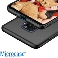 Microcase Huawei Mate 30 Lite Elektrocase Serisi Silikon Kılıf - Siyah + Tam Kaplayan Çerçeveli Cam