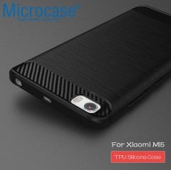 Microcase Xiaomi Mi 5 Brushed Carbon Silikon TPU Kılıf+Tam Kaplar