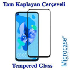 Microcase Huawei Mate 30 Lite Elektrocase Serisi Silikon Kılıf - Siyah + Tam Kaplayan Çerçeveli Cam