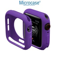 Microcase Apple Watch Serie 4 - 5 44 mm Candy Color Serisi Silikon Kılıf - Lavanta MC1403